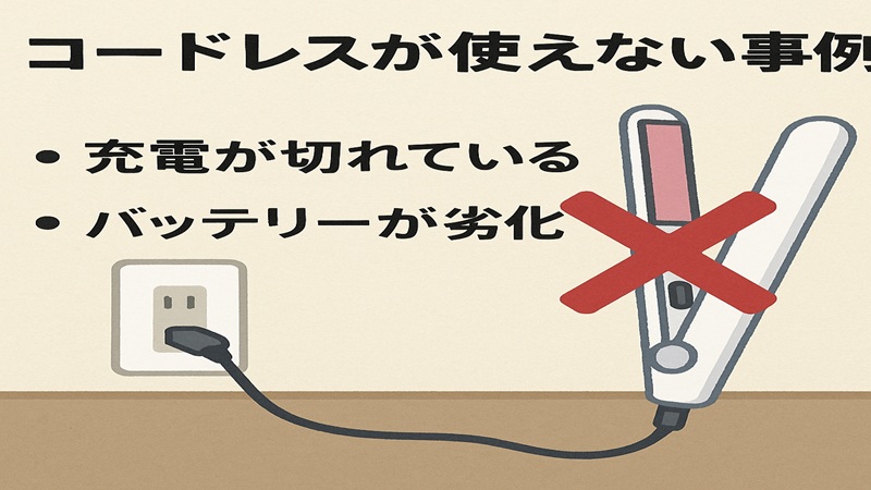 コードレスが使えない事例