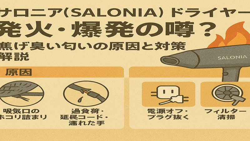 サロニアのドライヤーに発火爆発の噂？焦げ臭い匂いの原因対策も解説