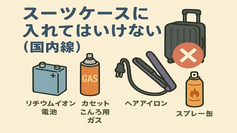 スーツケースに入れてはいけないもの（国内線）