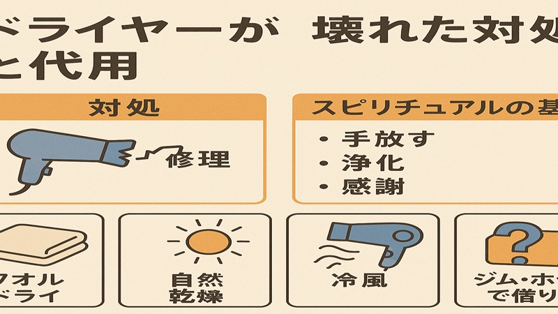 ドライヤーが壊れた対処と代用。スピリチュアルの基礎