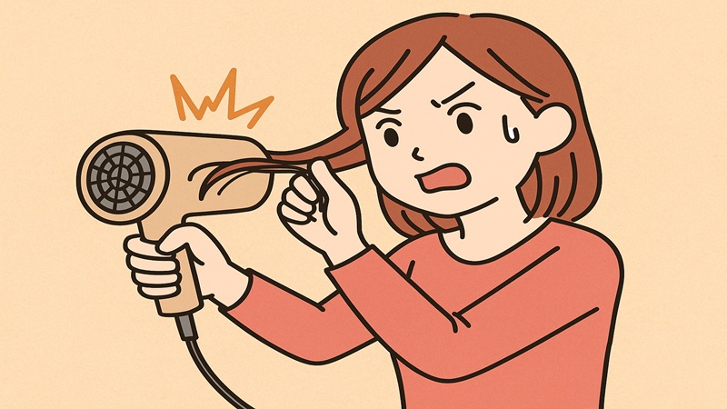 ドライヤー髪の毛巻き込み取り方抜ける実践