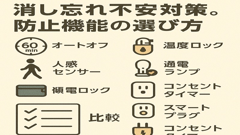 ヘアアイロンの消し忘れ不安対策。防止機能の選び方