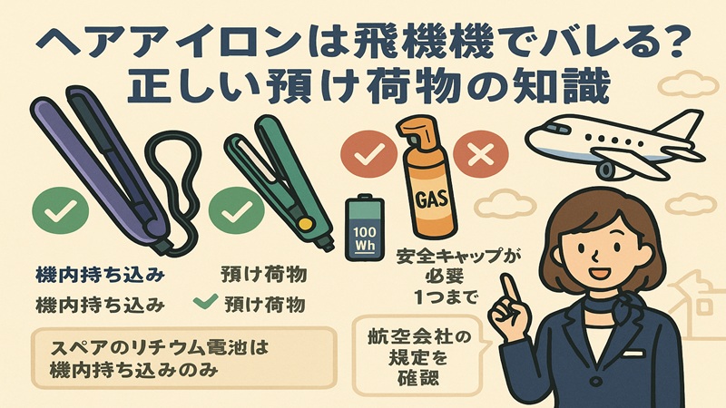 ヘアアイロンは飛行機でバレる？正しい預け荷物の知識