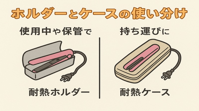 ホルダーとケースの使い分け