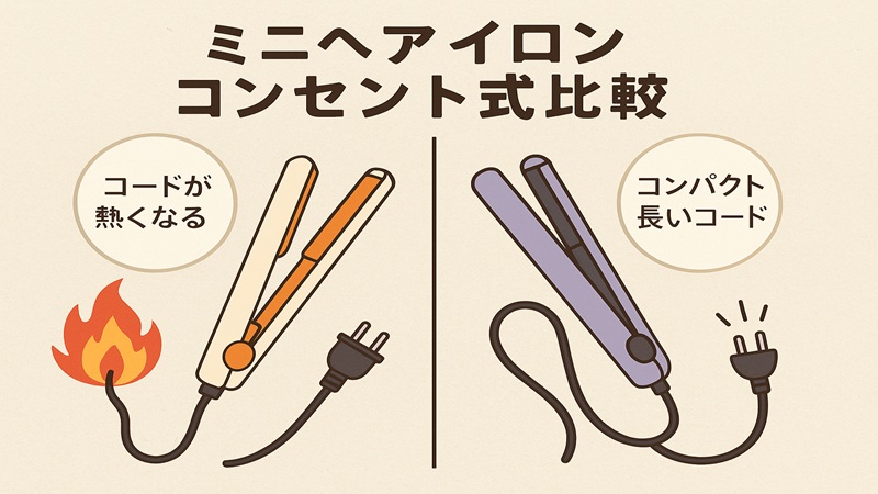 ミニヘアアイロンコンセント式比較