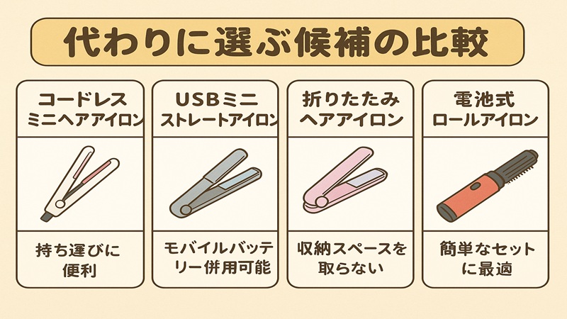 代わりに選ぶ候補の比較