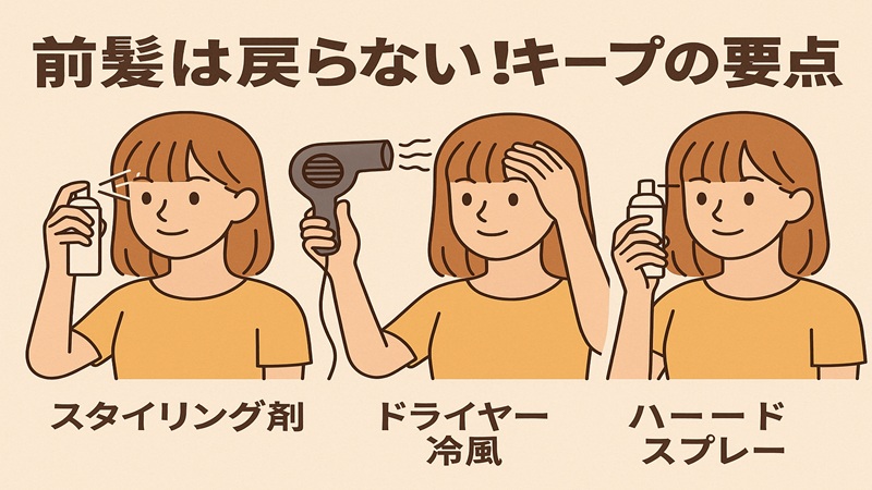 前髪は治る。戻るのを防ぐキープの要点