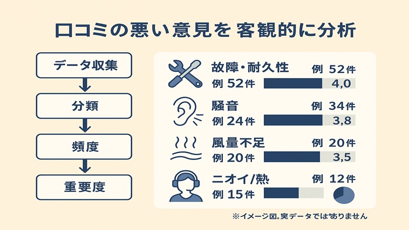 口コミの悪い意見を客観的に分析