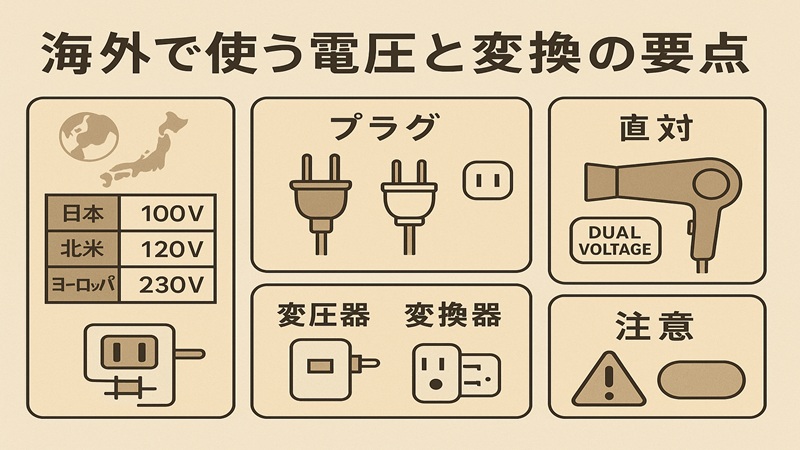 海外で使う電圧と変換の要点