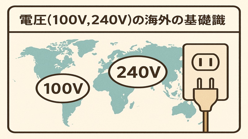 電圧（100V、240V）の海外の基礎知識