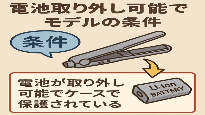 電池取り外し可能モデルの条件