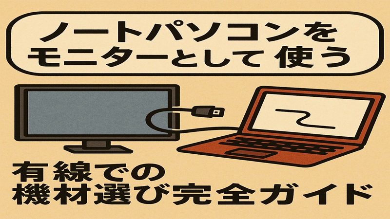 ノートパソコンをモニターとして使う。有線での機材選び完全ガイド 