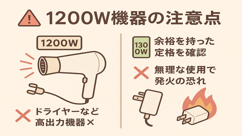 1200W機器の注意点
