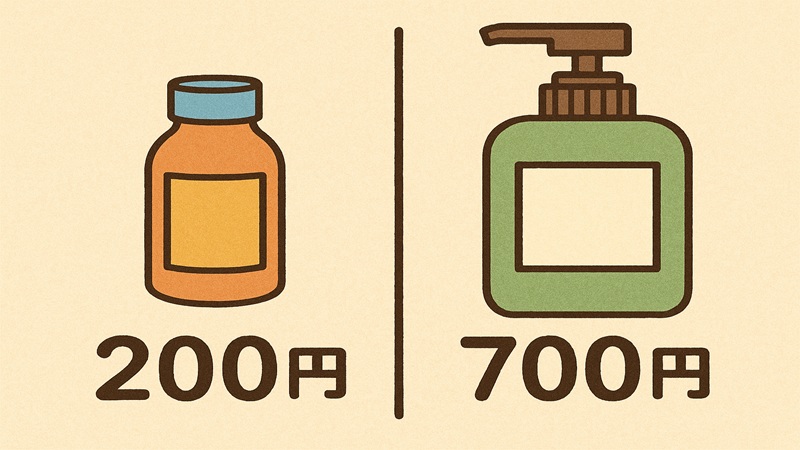 200円・700円の価格と容量