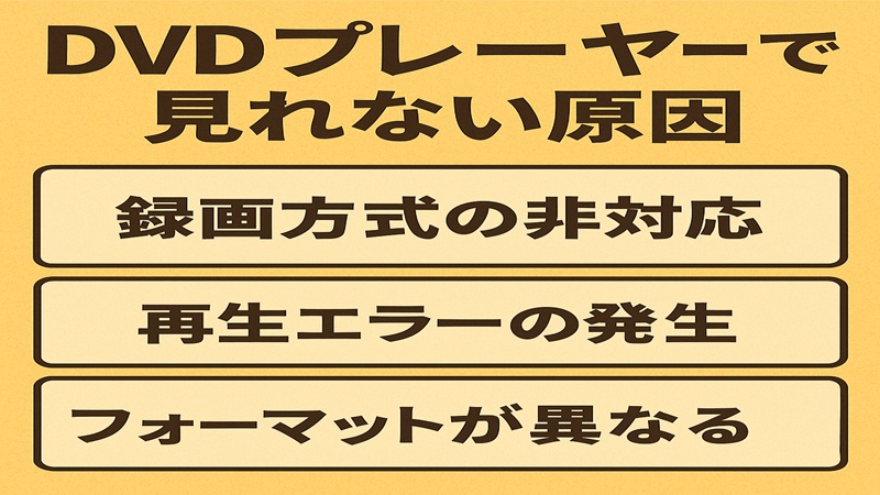 DVDプレーヤーで見れない原因