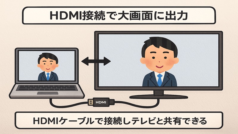 HDMI接続で大画面に出力