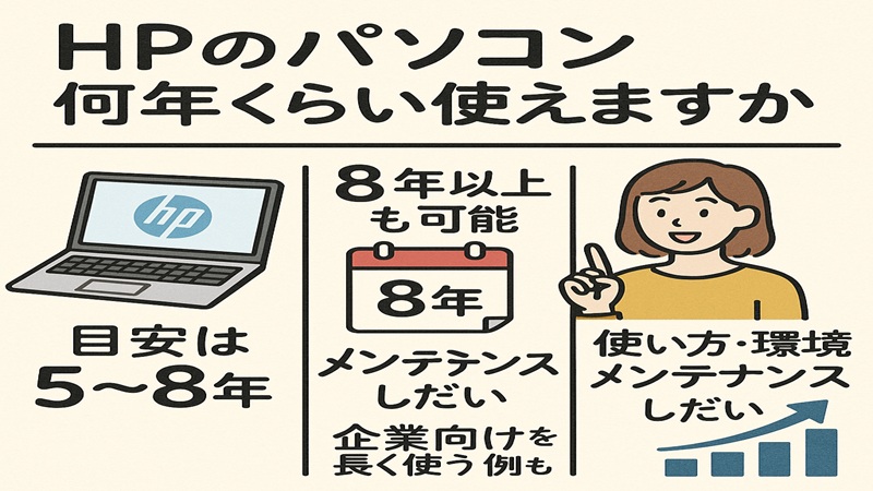 HPのパソコンは何年くらい使えますか