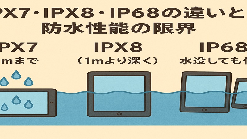 IPX7・IPX8・IP68の違いと防水性能