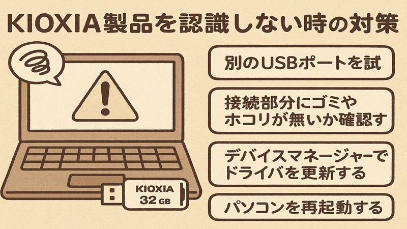 KIOXIA製品を認識しない時の対策