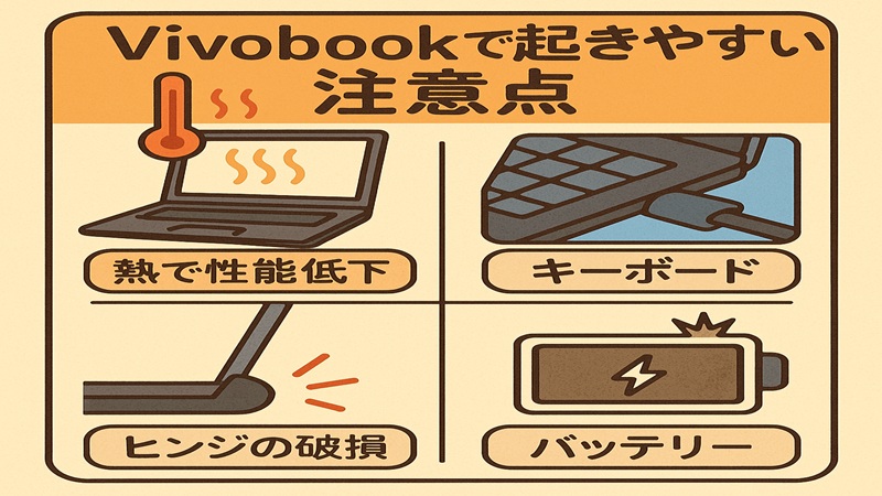 Vivobookで起きやすい注意点