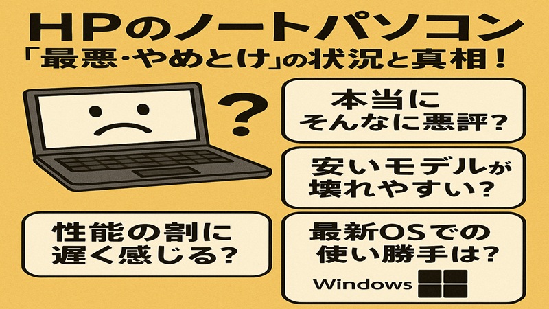 hpのノートパソコン。最悪・やめとけの状況と真相