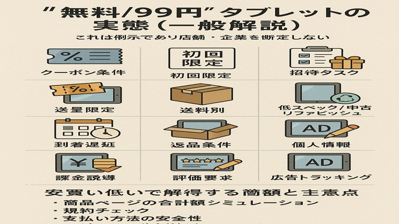 temuのタブレットが無料と99円の実態