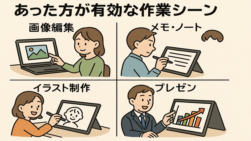 あった方が有効な作業シーン