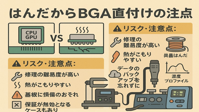 はんだからBGA直付けの注意点