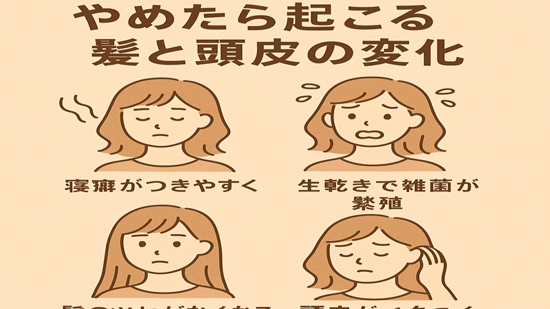 やめたら起こる髪と頭皮の変化