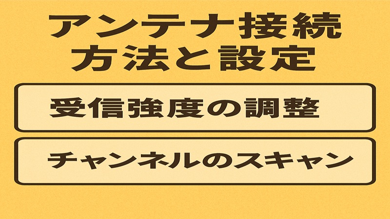 アンテナ接続方法と設定