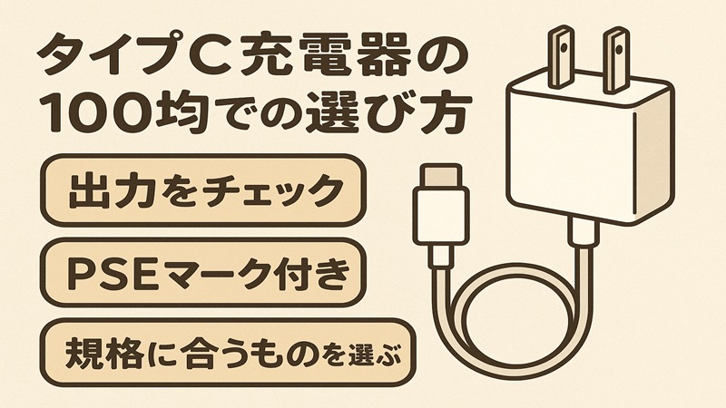 タイプc充電器の100均での選び方