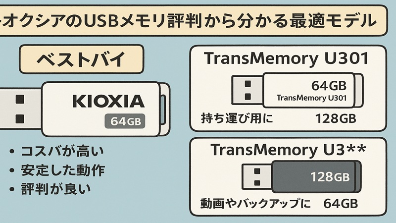キオクシアのusbメモリの評判から分かる最適モデルと容量
