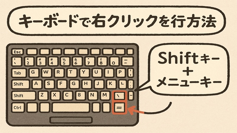キーボードで右クリックを行う方法