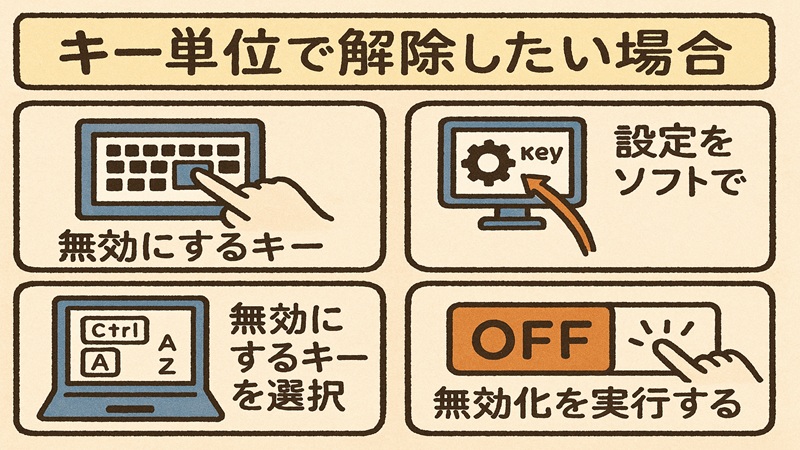 キー単位で解除したい場合
