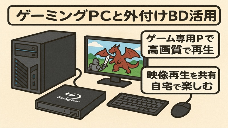 ゲーミングpcと外付けBD活用
