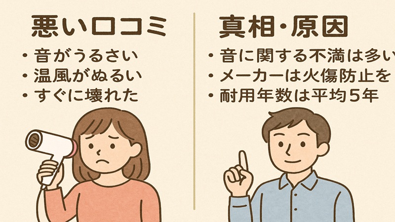 コイズミのドライヤーの悪い口コミと真相の要点整理