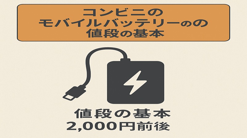 コンビニのモバイルバッテリーの値段の基本