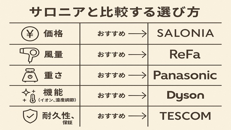 サロニアと比較する選び方