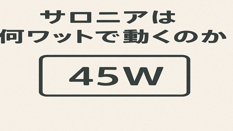 サロニアは何ワットで動くのか