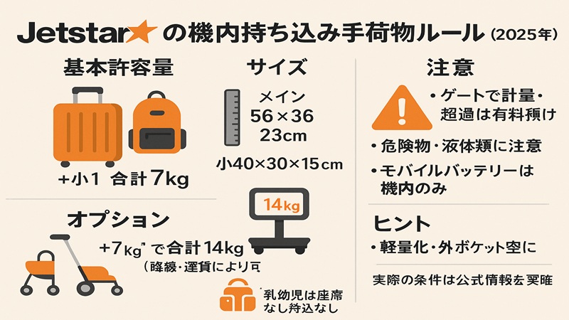ジェットスターの手荷物基準