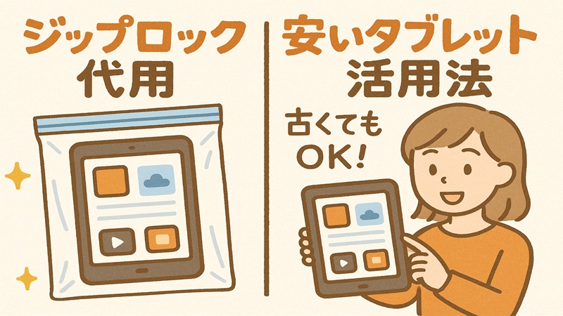 ジップロック代用と安いタブレット活用法