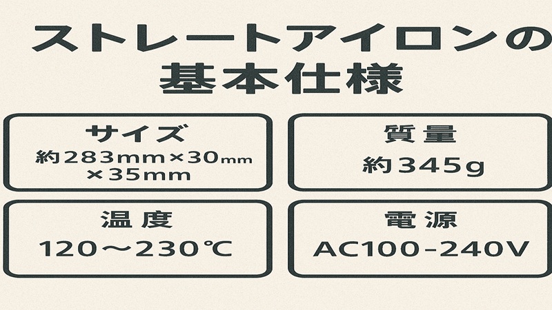 ストレートアイロンの基本仕様