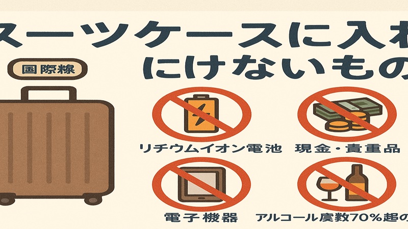 スーツケース入れてはいけないもの国際線