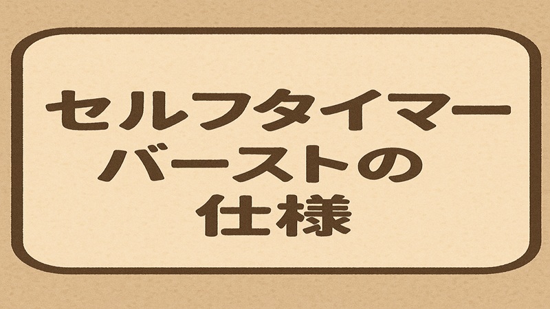 セルフタイマーバーストの仕様