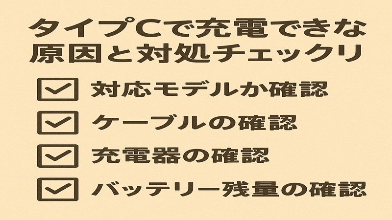 タイプCで充電できない原因と対処チェックリスト