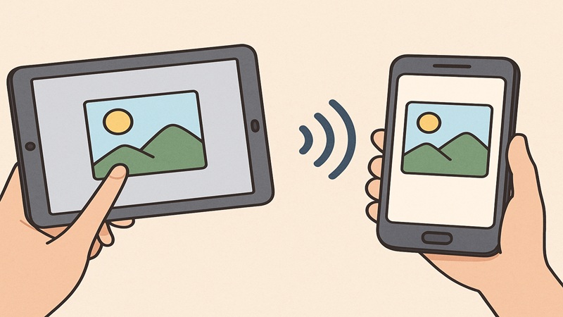 タブレットからスマホに画像を送る基本