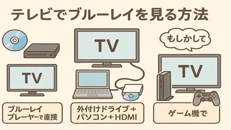 テレビでブルーレイを見る方法を整理