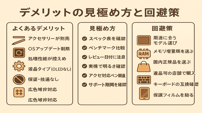 デメリットの見極め方と回避策