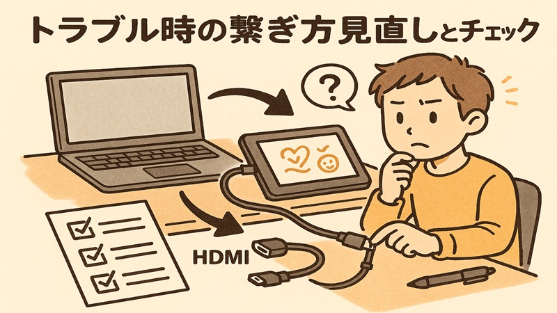 トラブル時の繋ぎ方見直しとチェック