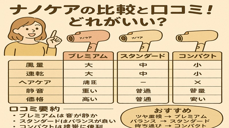 ナノケアの比較と口コミ！どれがいい？